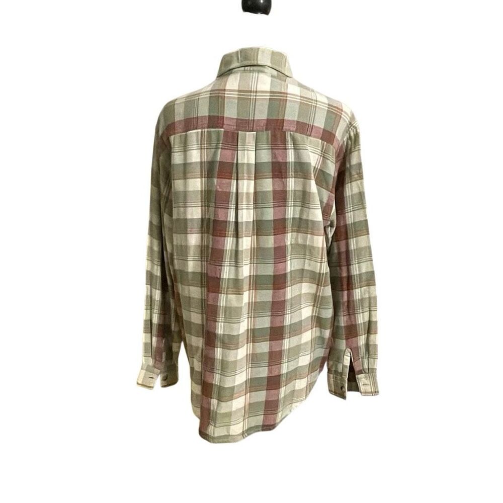 Casey & Max Vintage Flannel Plaid Flower Embroidered Button Up Shirt/Top size Me - Picture 2 of 12